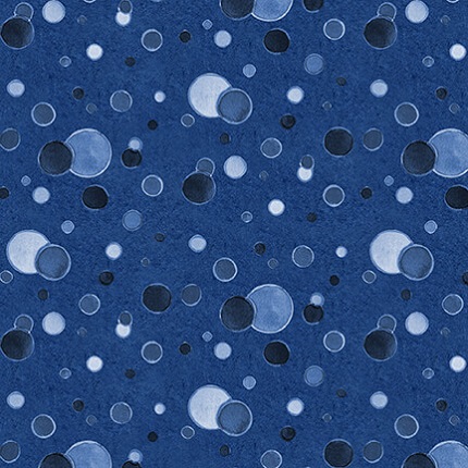 Blank Quilting - Seaside Serenity - Water Bubbles, Navy