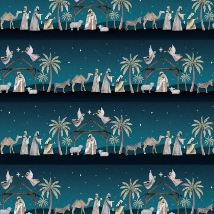 Blank Quilting - Silent Night - Border Stripe, Navy