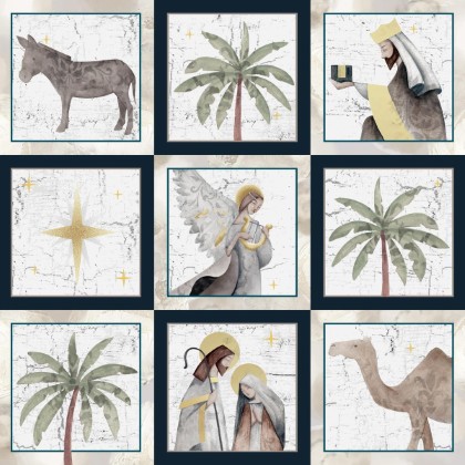 Blank Quilting - Silent Night - Small Blocks, Navy