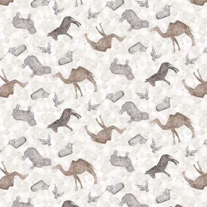 Blank Quilting - Silent Night - Tossed Animals, Silver