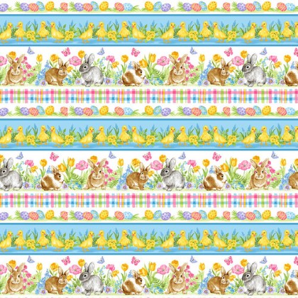 Blank Quilting - Spring is Hare - Border Stripe, Multi