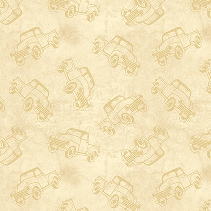 Blank Quilting - Western Stock - Trucks, Ivory on Ivory