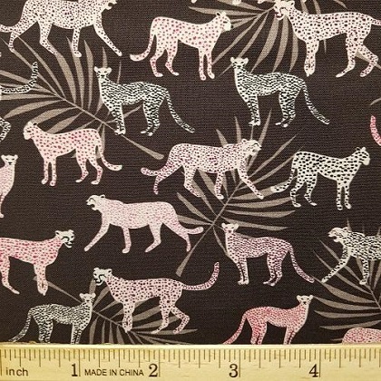 Blank Quilting - Wild Wild - Leopards, Dots, & Leaves, Charcoal