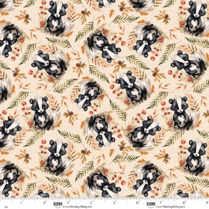 Blank Quilting - Wild and Free - Tossed Skunks, Cream