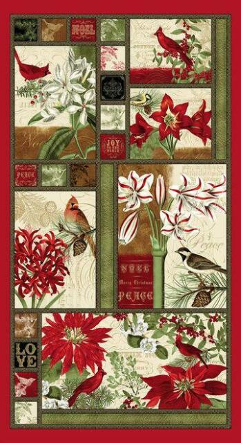 Blank Quilting - Yuletide Botanica - 24' Panel, Red