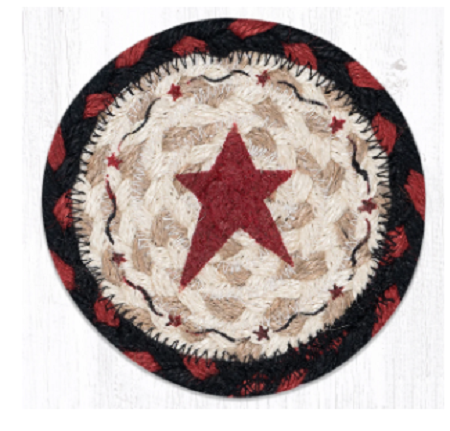 Braided Coaster - Burgundy (Primitive Star), 5'