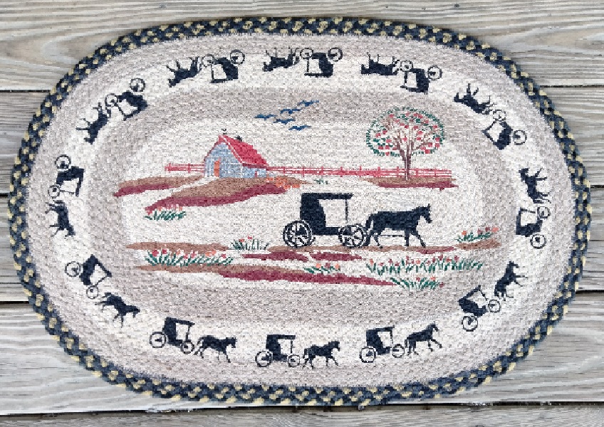 Braided Rug - Amish Buggy, 20' X 30' (Oval)