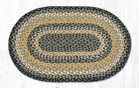 Braided Rug - Black/Mustard/Creme, 20' X 30' (Oval)