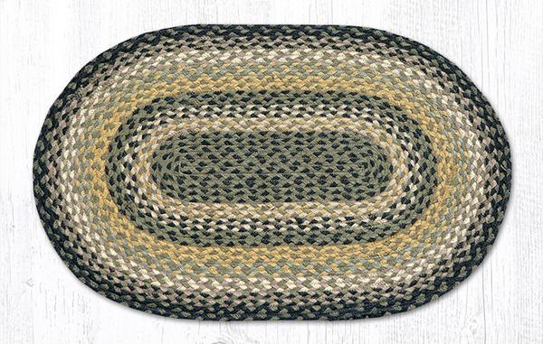 Braided Rug - Black/Mustard/Creme, 27' X 45' (Oval)