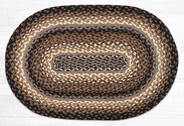 Braided Rug - Black/Tan/Terracotta, 20' X 30' (Oval)