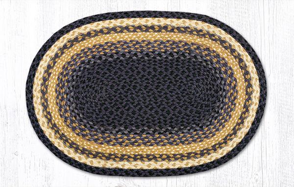 Braided Rug - Blue/Mustard, 20' X 30' (Oval)