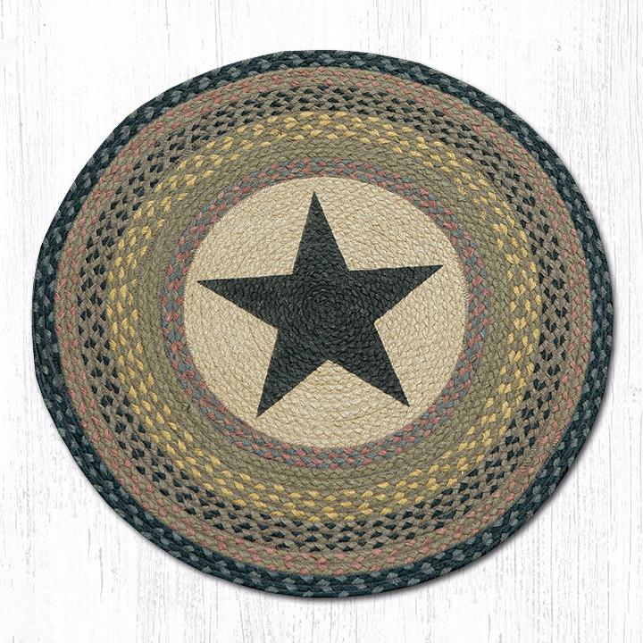 Braided Rug - Brown/Black (Star), 4' (Round)