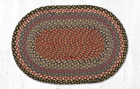 Braided Rug - Burgundy/Blue/Grey, 27' X 45' (Oval)