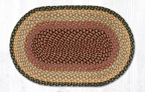 Braided Rug - Burgundy/Grey/Cream, 27' X 45' (Oval)