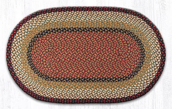 Braided Rug - Burgundy/Mustard, 20' X 30' (Oval)