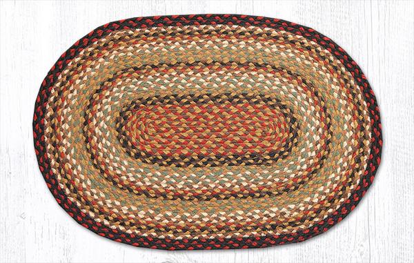 Braided Rug - Burgundy/Mustard/Ivory, 20' X 30' (Oval)