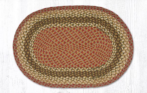 Braided Rug - Olive/Burgundy/Grey, 20' X 30' (Oval)