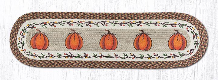 Braided Stairtread - Harvest Pumpkin, 8' X 27' (Oval)