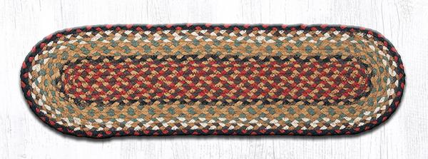 Braided Tablerunner - Burgundy/Mustard, 13' X 48' (Oval)