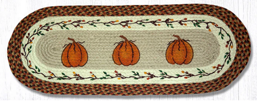 Braided Tablerunner - Harvest Pumpkin, 13' X 36' (Oval)