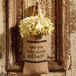 Burlap Bag - Love You To The Moon, Small