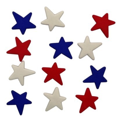 Buttons - Buttons Galore - Heritage Stars - Red White & Blue Buttons