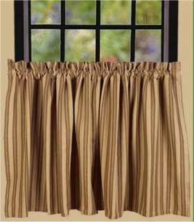 CURTAINS - TIERS KINGSTON STRIPE 36'