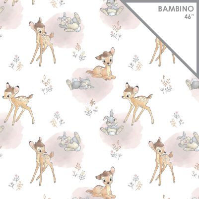 Camelot - Bambi - Double Gauze - Meadow Friends, White