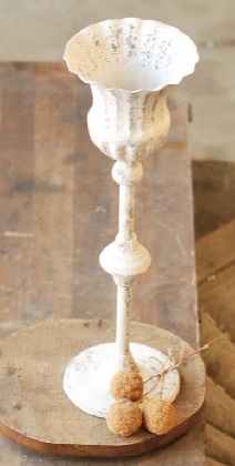 Candle Holder - Fluted, Cream, 15'