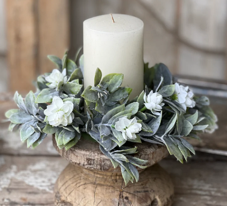 Candle Ring - Aylesford Blooms 10', Cream