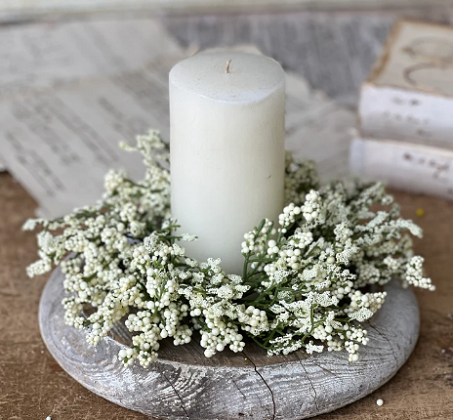 Candle Ring - Evensong Berries 10', Cream