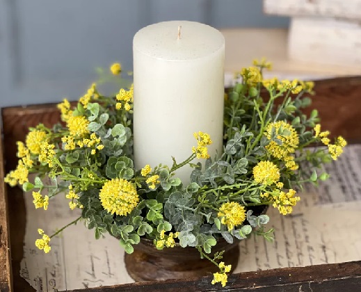 Candle Ring - Garden Bliss 12', Yellow