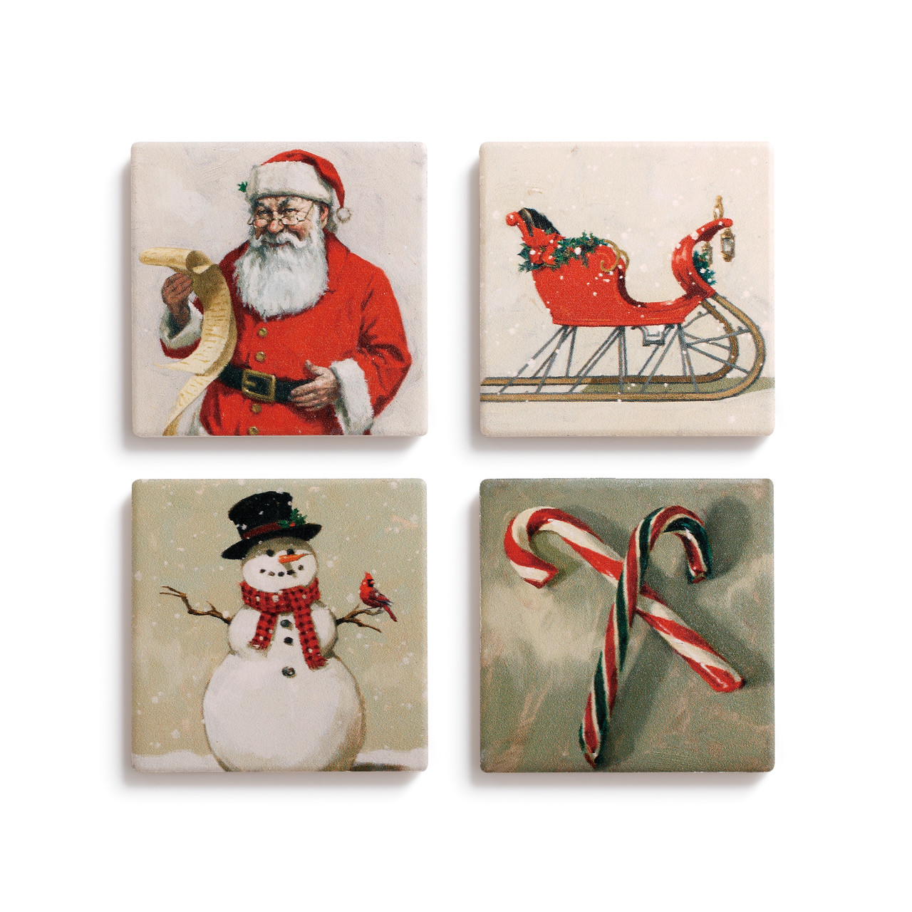 Christmas Icon Coasters (Set of 4) Asst.
