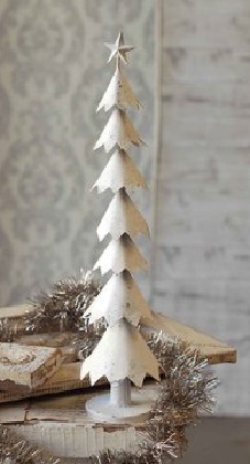 Christmas Tree - White Metal, Large