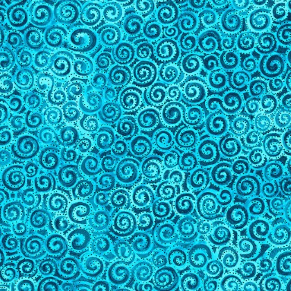 Clothworks - 108' Laurel Burch Digital - Swirl, Aqua