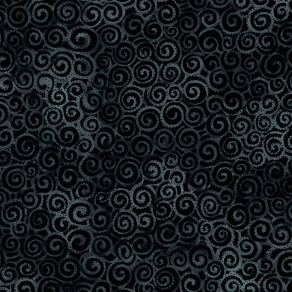 Clothworks - 108' Laurel Burch Digital - Swirl, Dark Gray
