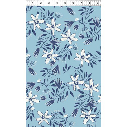 Clothworks - Blue Goose - Floral, Light Blue