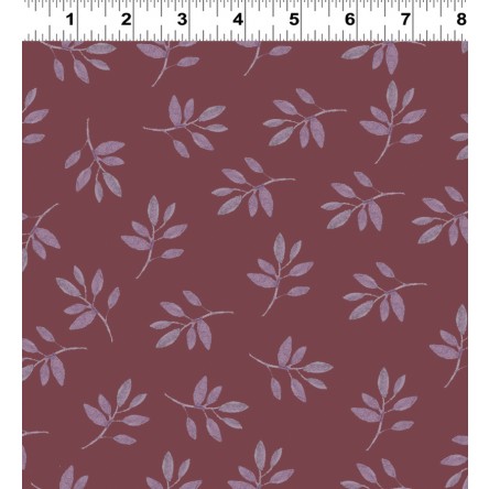 Clothworks - Bohemian Chic - Leaf Stem, Wine