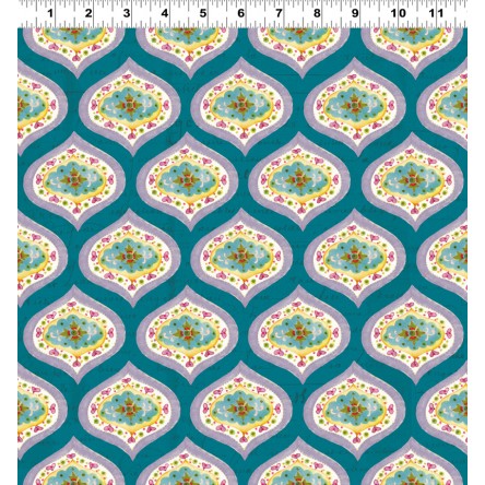 Clothworks - Bohemian Chic - Medallions, Teal