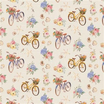 Clothworks - Coastal Cottage - Beach Bike, Light Khaki