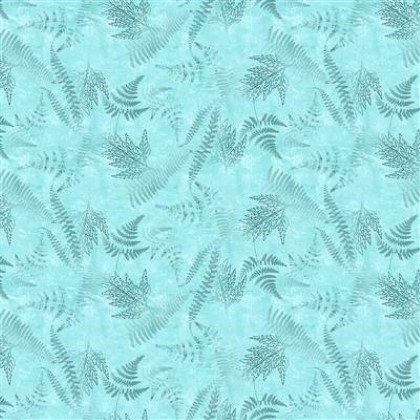 Clothworks - En Bleu - Ferns, Aqua