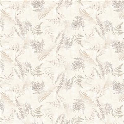 Clothworks - En Bleu - Ferns, Light Cream