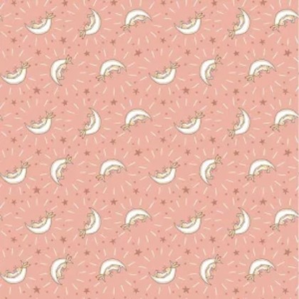 Clothworks - Flannel - Guess How Much I Love You 2024 - Bunny Moons, Coral
