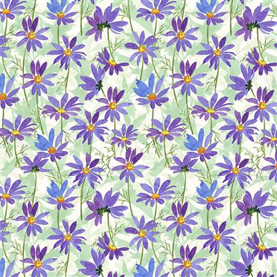 Clothworks - Flower Shop - Daisies, Purple