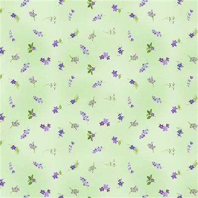 Clothworks - Flower Shop - Ditsy Floral, Light Mint