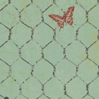 Clothworks - Good To Be Home - Chicken Wire & Butterflies, Light Mint