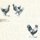 Clothworks - Good To Be Home - Chickens, Light Khaki