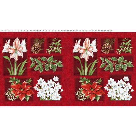 Clothworks - Holidays Remembered - 24' Panel, Dark Brick