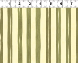 Clothworks - Home Is In The Kitchen - Stripe, Olive