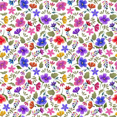 Clothworks - Morning Glory - Digital Flora, White